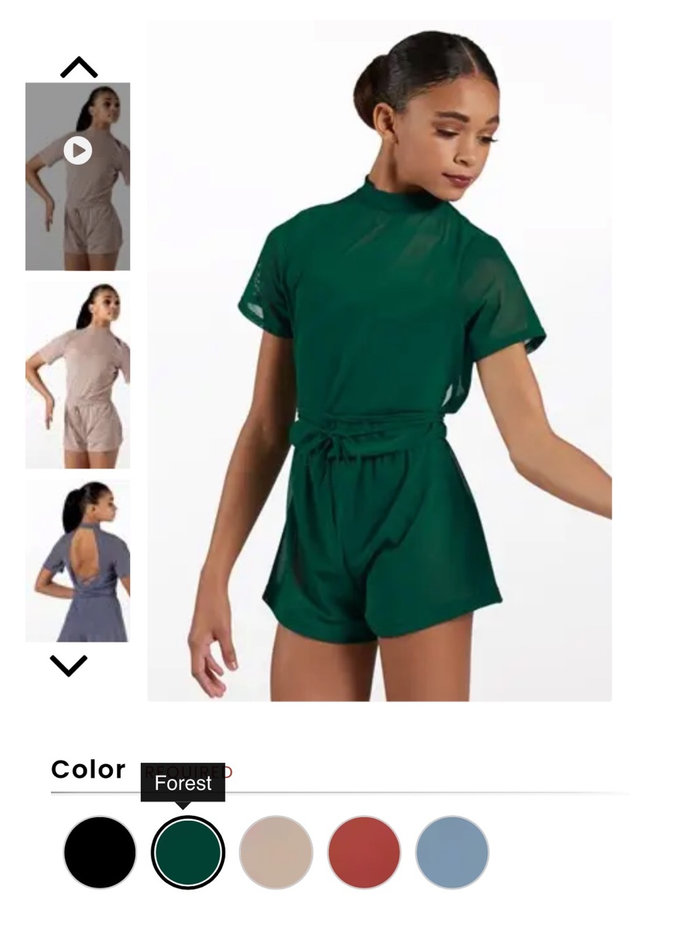 balera Forest Mock Neck Power Mesh Romper